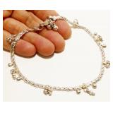 10.5" Sterling Silver Ankle Bracelet 14.6g