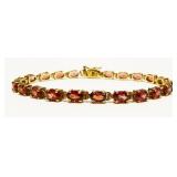 7.25" Gold/Sterling Silver Gemstone Bracelet 10.2g
