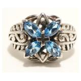 Sterling Silver Gemstone Ring Sz 7 5.9g