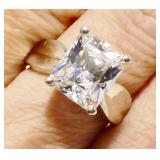 Sterling Silver CZ Engagement Ring Sz 7 6g