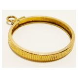 14K Y Gold Screw-Top Coin Bezel Pendant 1.2g