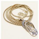 18" 925 Silver Flip Flop Pendant Necklace 5.1g