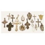 Group of Sterling Silver Religious Pendants 34.4g