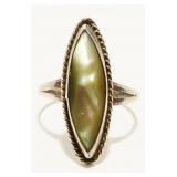 Mexican Sterling Silver Abalone Ring Sz 6 1.8g