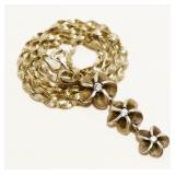 Sterling Silver Flower Pendant Necklace 4g