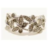 Sterling Silver CZ Butterfly Ring Sz 7 5.2g
