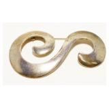 Large Vtg Sterling Silver Swirl Brooch 15.3g