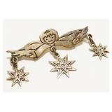 Sterling Silver Angel & Stars Pendant Brooch 11.5g