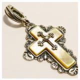Carolyn P. Relios MOP Sterling Silver Cross 12.5g