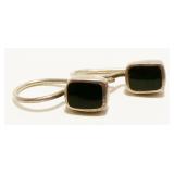 Petite Sterling Silver Onyx Earrings 1.5g