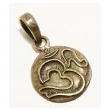 Sterling Silver Om Pendant 3.7g