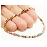 Sterling Silver Bead Bracelet 7" 5.2g