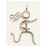Sterling Silver Running Girl Pendant 1.6g