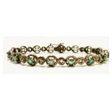 7"Sterling Silver Gemstone Bracelet 12.2g