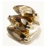 Topaz & Sterling Silver Ring Sz 5 9.4g