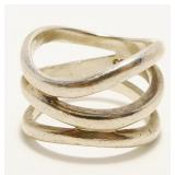 NF Three Band Sterling Silver Ring Sz 6 6.9g