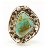 R McNamara Turquoise & 925 Silver Ring Sz 12 25.3g