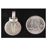 Sterling Silver "M" Pendant 10.6g