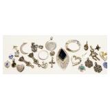 Group of Sterling Silver Pendants & Charms 33.8g