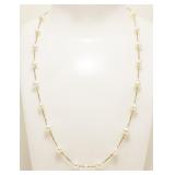 16" 14K Yellow Gold & Pearl Necklace 6.1g