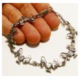 7.25" Sterling Silver Mickey Mouse Bracelet 9.3g