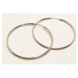 Large 2" Sterling Silver Hoop Earrings 4.1g