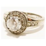 Sterling Silver CZ Engagement Ring Sz 6.75 4.8g