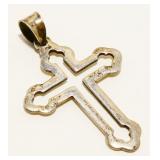 Sterling Silver Open Cross Pendant 1.5g