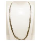 Signed 18" Old Pawn Liquid Silver Necklace 10g