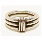 Eclectic Mexican Sterling Silver Ring Sz 6 5.6g