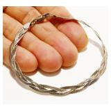 7" Braided Italian Sterling Silver Bracelet 4g