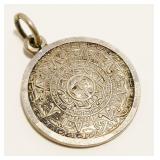 Mexican Sterling Silver Aztec Sun Pendant 3.6g