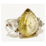 Sterling Silver Gemstone Ring Sz 8 4.1g
