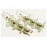 Sterling Silver Bead Earrings 6.5g