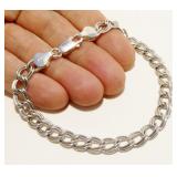 8" Italian 925 Silver Double Link Bracelet 11.4g