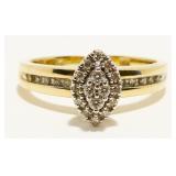 14K Y Gold & Diamond Engagement Ring Sz 6.75 2.9g