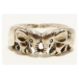 Sterling Silver Elephant Ring Sz 7 2.2g