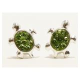 Tiny Sterling Silver Turtle Earrings .6g