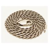 Petite 16" Sterling Silver Rope Necklace 3g