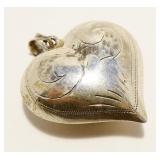 Sterling Silver Heart Pendant 7.1g
