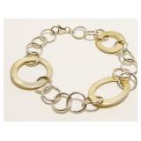 7" Eclectic 925 Silver Circle Link Bracelet 11.3g