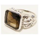 RP Ornate Topaz & Sterling Silver Ring Sz 8 9.2g