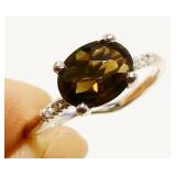 Sterling Silver Gemstone Ring Sz 8 2.1g