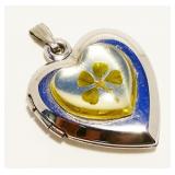 Sterling Silver Heart Locket Pendant 3.7g