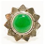 Sterling Silver Gemstone Flower Ring Sz 9 4.9g