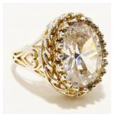 Vtg Clyde Duneier 925 Silver CZ Ring Sz 9 11.5g