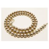 18" Italian Sterling Silver Bead Necklace 26.9g