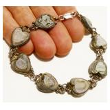 Taxco Mexico Abalone 925 Silver Bracelet 7.5" 15.3