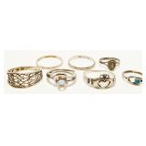 Grouping of Sterling Silver Rings 10.5g