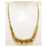 Italian 14K Y Gold 17.5" Byzantine Necklace 7.4g